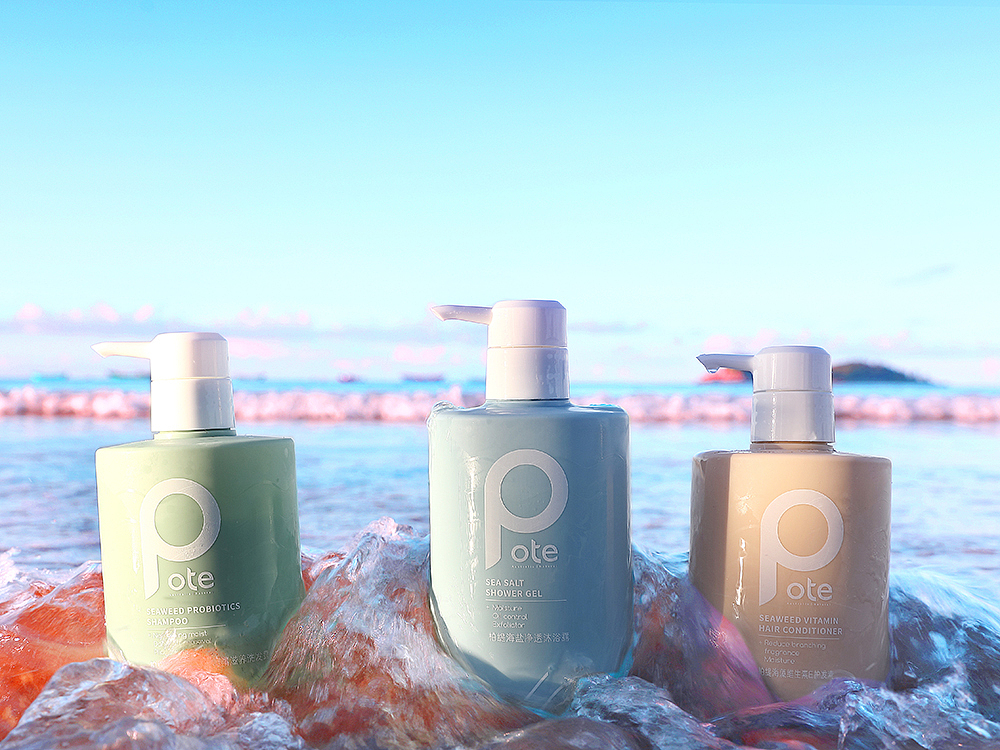 沐浴露,洗发水,护发素产品摄影