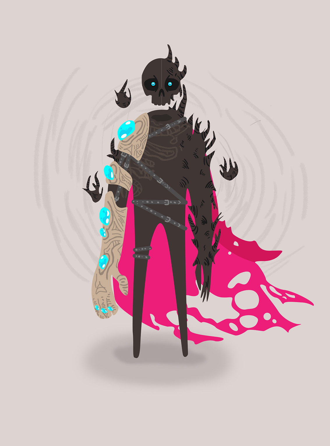 这个教程实在找不到了。不过这是在AI使用钢笔工具勾勒之后去PS后期