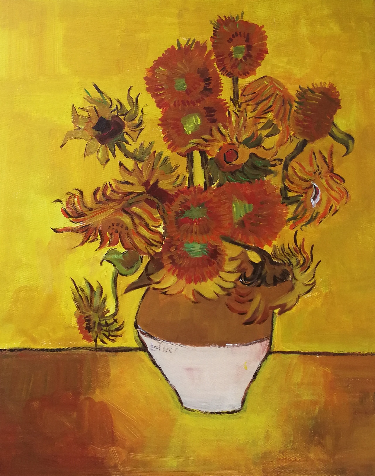 临摹向日葵|纯艺术|绘画|眉间 - 临摹作品 - 站酷 (zcool)