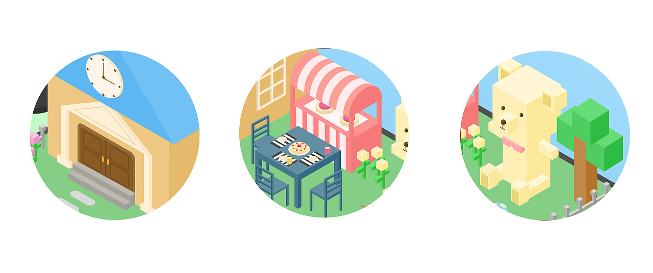 2.5D插画-switch动森小场景