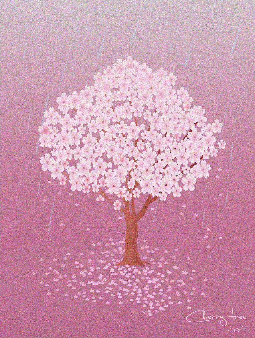 樱花伴细雨（图ZMjAyNjI0MDcy） - 创作习作 - 站酷设计师深蹲小王子原创素材 - 站酷ZCOOL