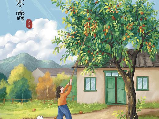 插画/屋前的那颗老枣树
