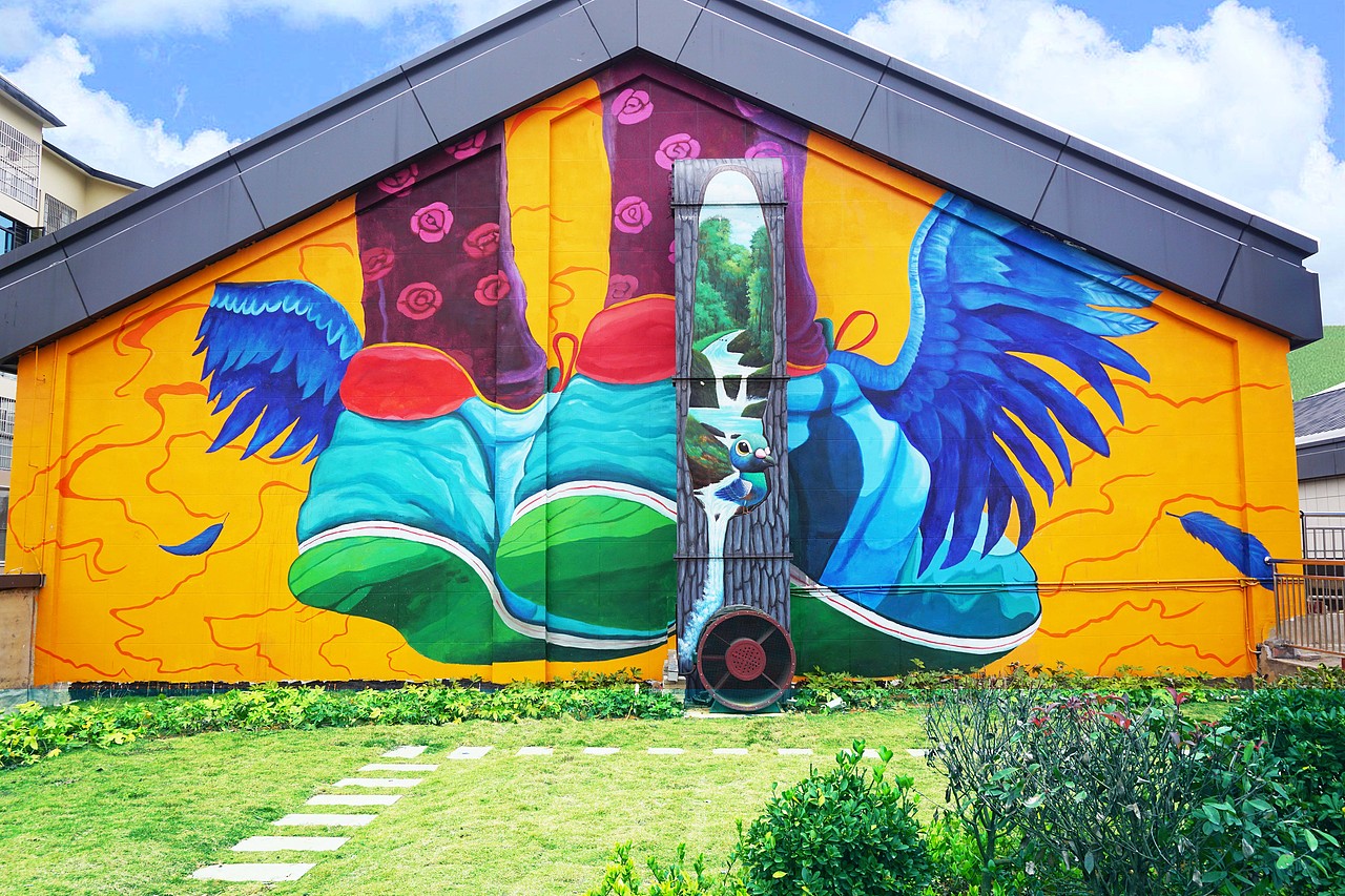 泰极猫墙绘重磅打造大型网红墙打卡圣地(一)