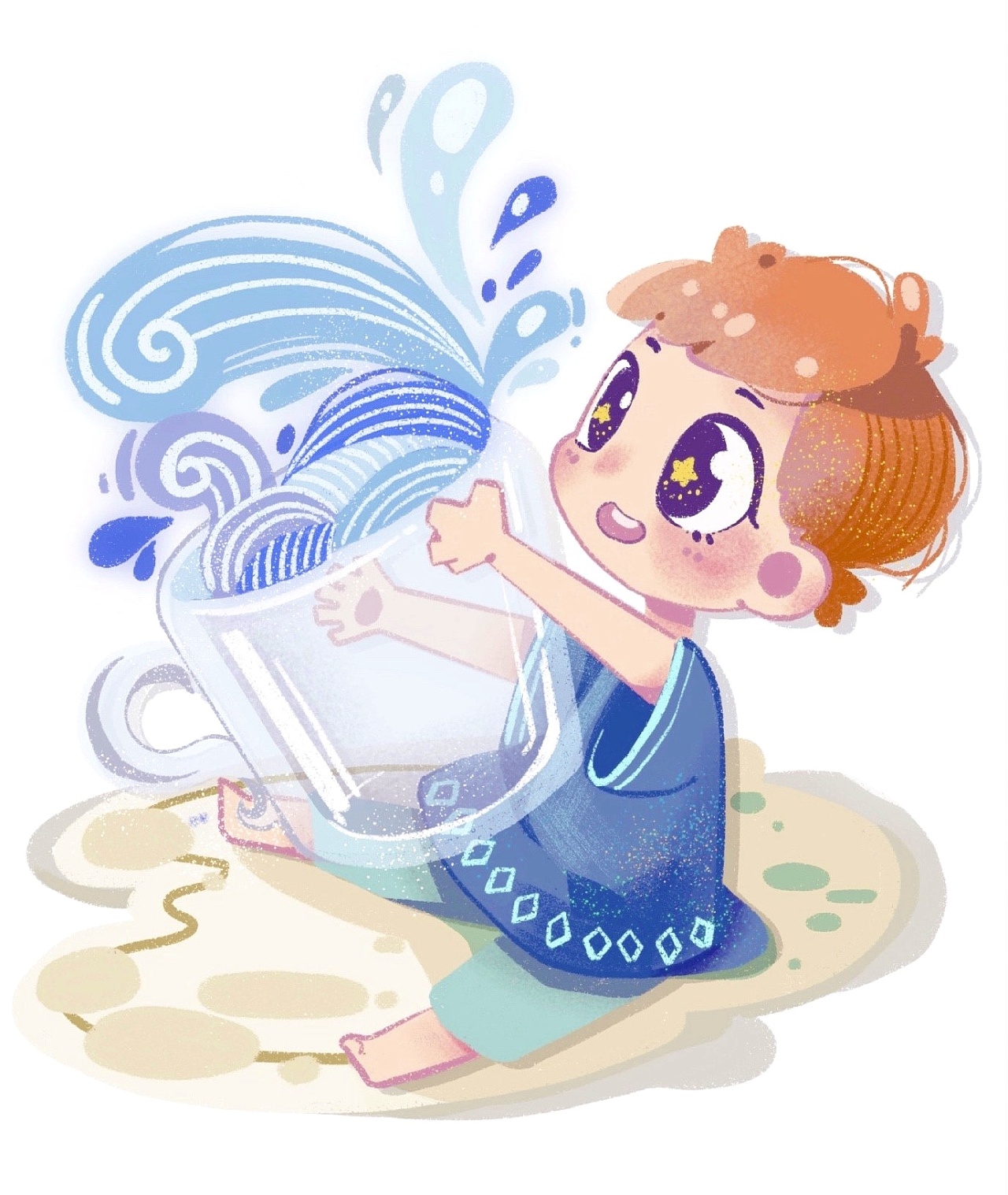 打翻的杯子|插画|儿童插画|小烨吱 - 原创作品 - 站酷 (zcool)