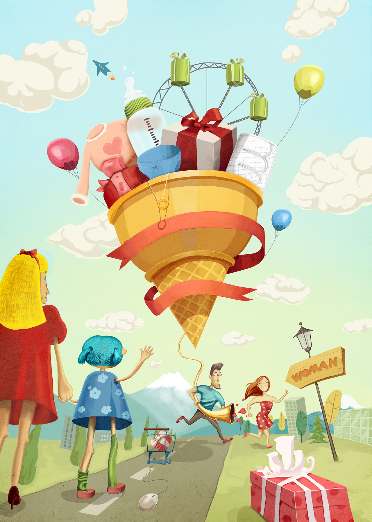   电商手绘海报场景临摹