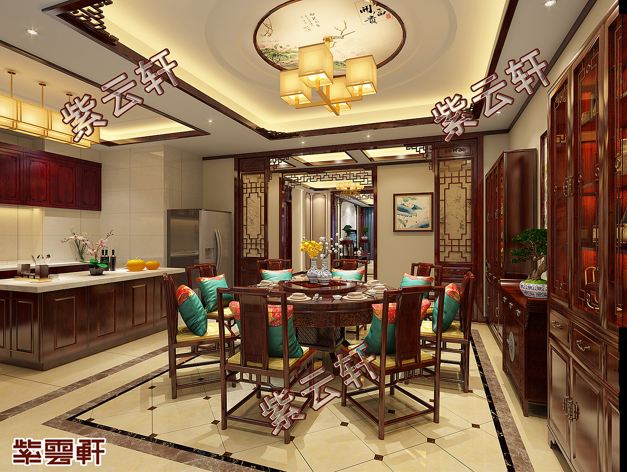紫云轩餐厅古典中式装修设计图