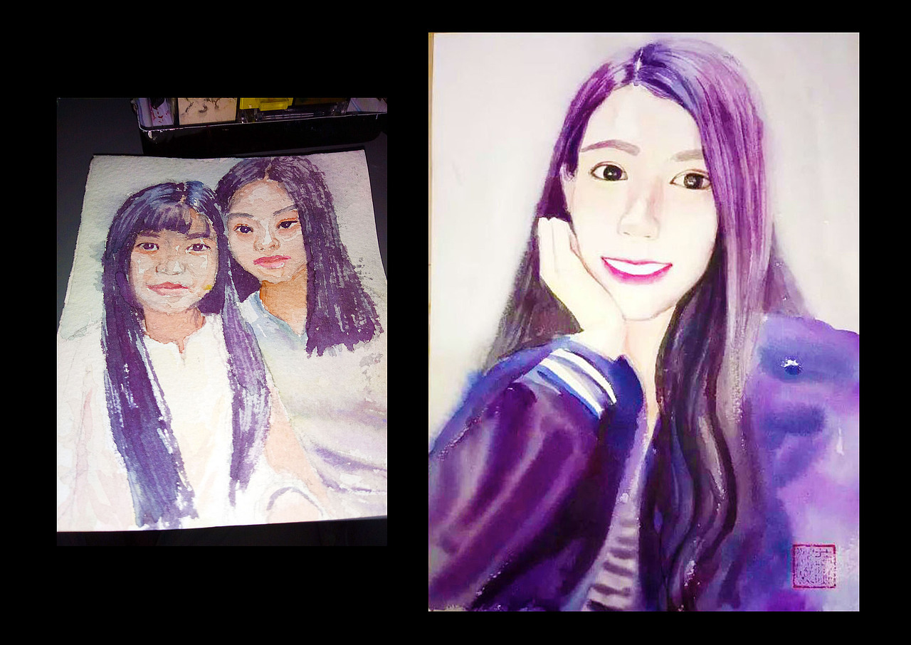 一些手绘水彩头像约稿（图ZNTUyNzUzMjQ=） - 商业插画 - 站酷设计师你好海燕子原创素材 - 站酷ZCOOL