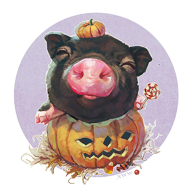 万圣节.没有糖果就捣乱（图ZMTgzMDI4MTY4） - 商业插画 - 站酷设计师雪娃娃童画原创素材 - 站酷ZCOOL