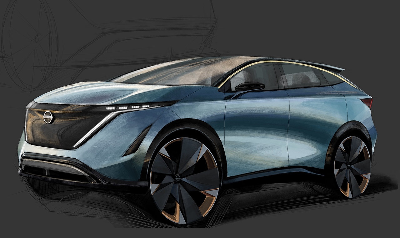 2022 日产 Aryia 手绘（图ZMzI4MzIxNDMy） - 交通工具 - 站酷设计师TheLittleDeer原创素材 - 站酷ZCOOL