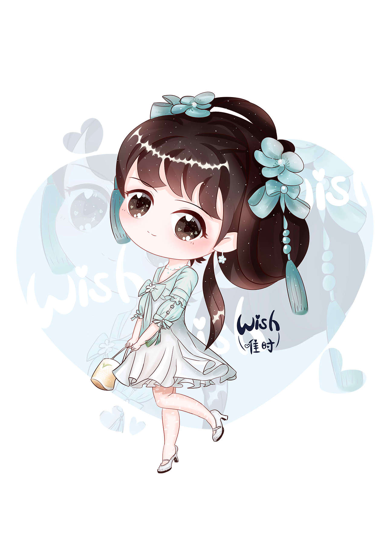 q版谢安然板绘古风