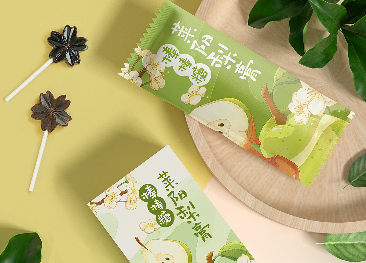 【包装插画】梨膏棒棒糖