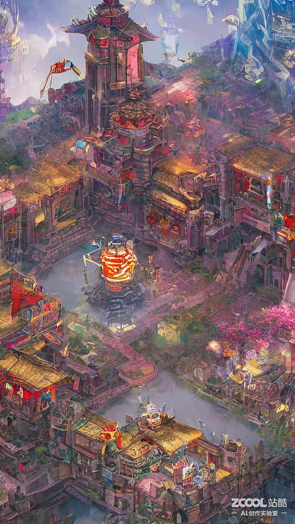 #AI创作实验室#江南机甲城堡（图ZMzIwNzgxNzQw） - AI作品 - 站酷设计师爱画画的大佬婷原创素材 - 站酷ZCOOL