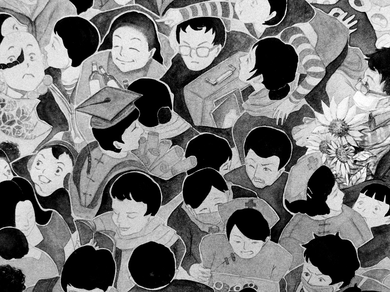 百态 · 穿越人海 | 半开水彩