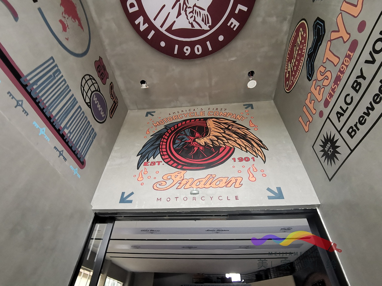 太原墙绘太原机车彩绘文化墙彩绘,|插画|商业插画|太原墙绘太原手绘