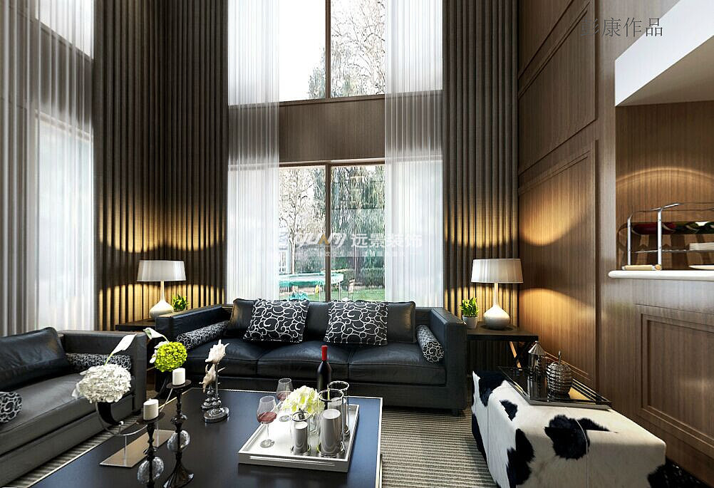 重庆清水溪别墅装修设计效果图案例-中式风格远景装饰