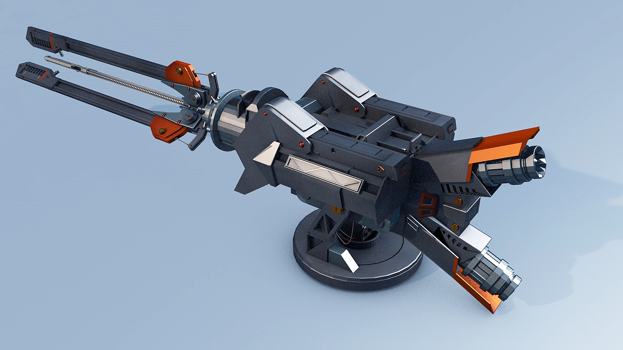 三维模型镭射枪临摹