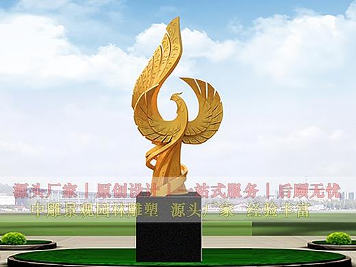 城市大型景观凤凰不锈钢雕塑