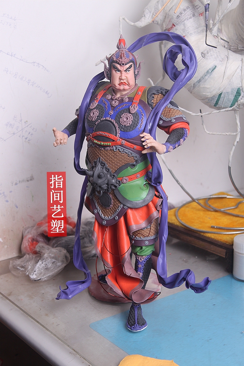 贺加贵面塑软陶(韦陀菩萨 )