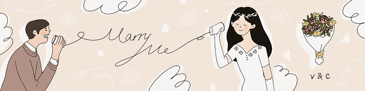 婚礼插图设计（图ZMjc2ODE3Mjgw） - 商业插画 - 站酷设计师富浆梅子原创素材 - 站酷ZCOOL