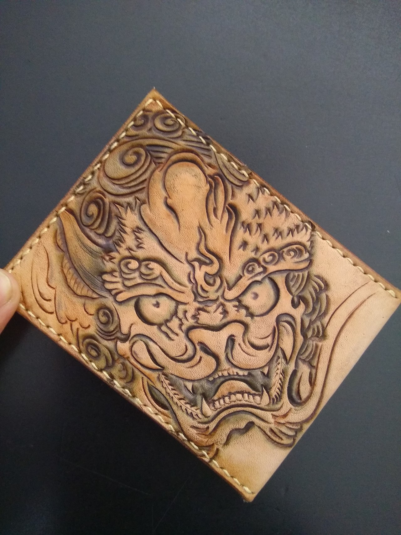 皮雕驾照本 唐狮