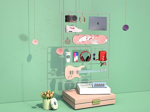 C4D海报作品—梦想生活套装