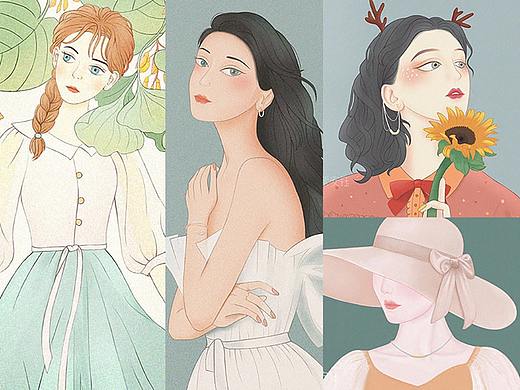 女孩插画合集 | 紫安钰