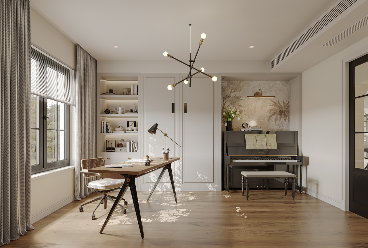 现代美式|3D渲染图