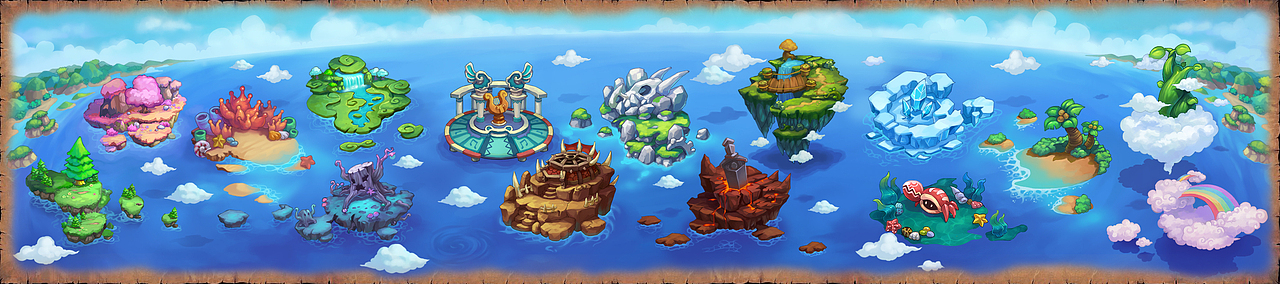 一张长世界地图（图ZMTU4ODI2NTY=） - 游戏原画 - 站酷设计师六翼喀啦原创素材 - 站酷ZCOOL