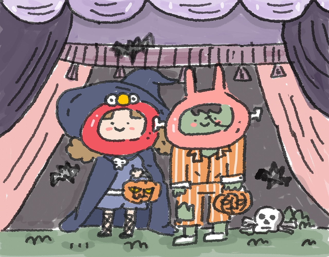 Halloween??（圖ZMjc0MDkyNTUy） - 兒童插畫(huà) - 站酷設(shè)計(jì)師hillro原創(chuàng)素材 - 站酷ZCOOL