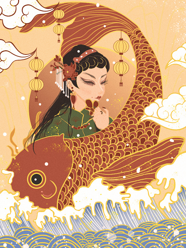 国潮戏曲插画（图ZMjYzNDU3Mjg0） - 新锐潮流插画 - 站酷设计师Da大饼原创素材 - 站酷ZCOOL