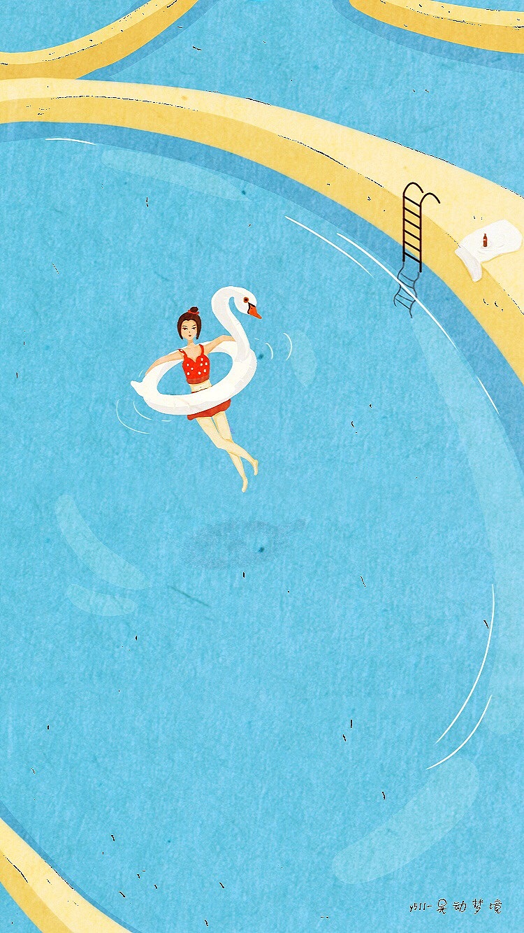 游泳|插画|艺术插画|晃动梦境 - 原创作品 - 站酷 (zcool)