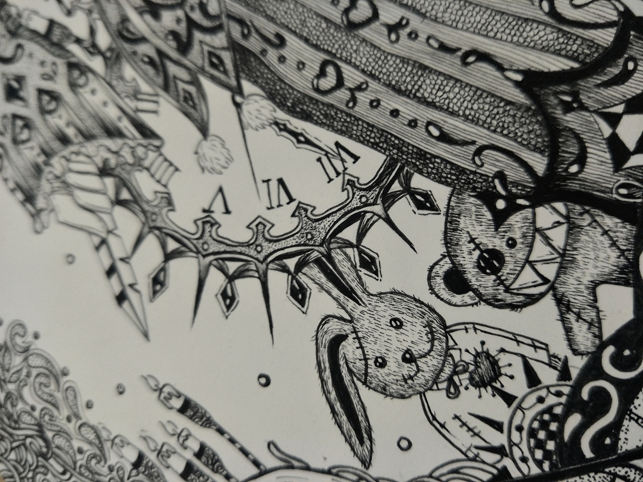 黑白插画《笑面人》（图ZMTY2OTEyNzA4） - 创作习作 - 站酷设计师奶茶你好原创素材 - 站酷ZCOOL