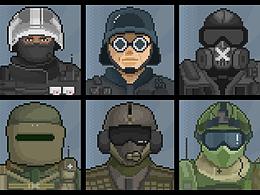 【彩虹六號-圍攻】像素畫頭像