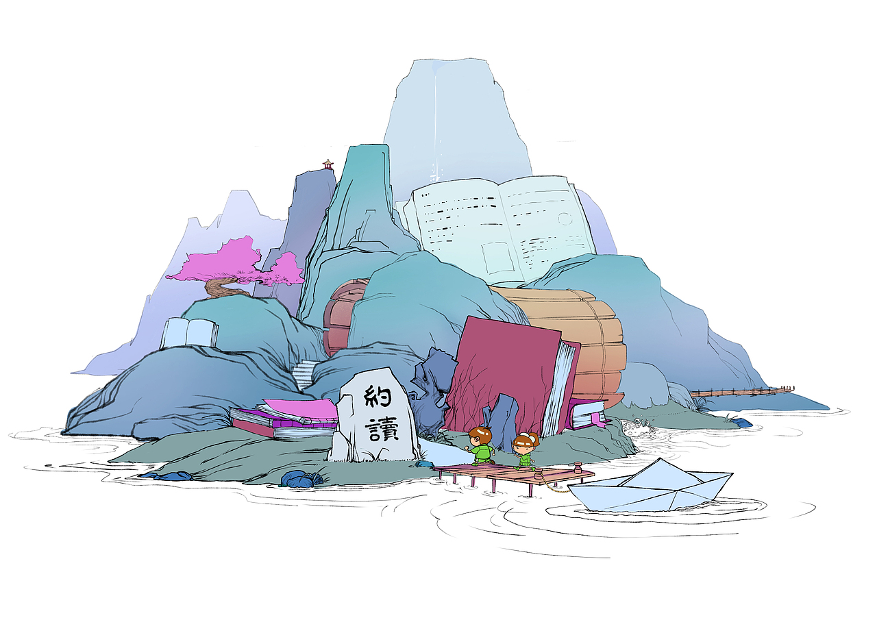 约读岛（图ZMTQ1NTk3NzI0） - 商业插画 - 站酷设计师大银原创素材 - 站酷ZCOOL