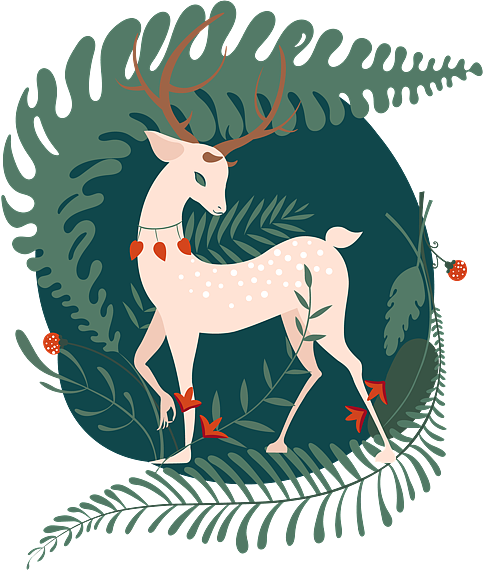 一组莫兰迪色系古风插画