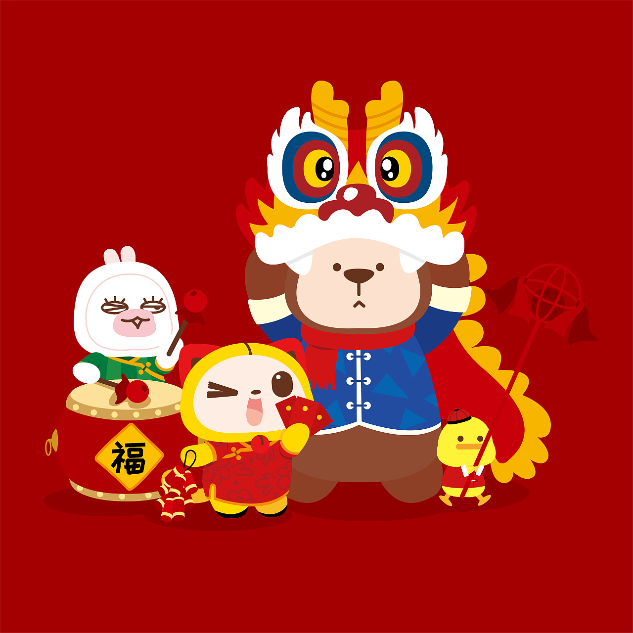 新年主题插画及元素