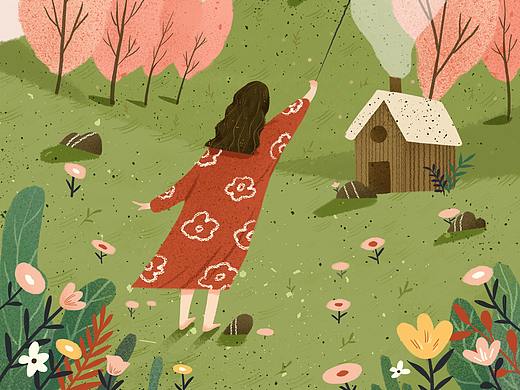 二十四节气—春分（个人主页-ZNDI4NDA4MzI=） - 商业插画 - 站酷设计师HOU漆漆原创素材 - 站酷ZCOOL