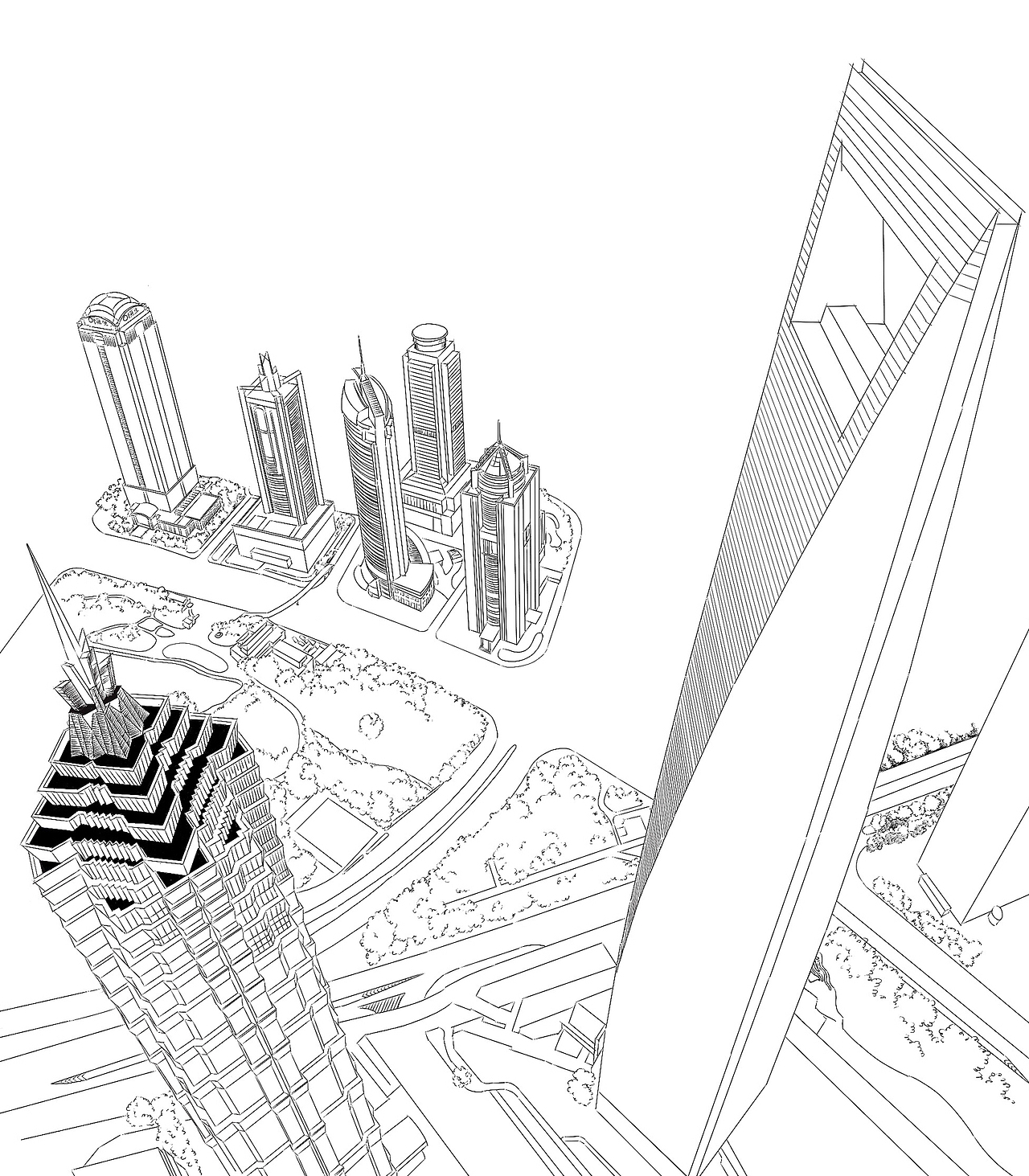 画 · 上海 — 陆家嘴（图ZNjk3OTk3ODg=） - 创作习作 - 站酷设计师JasonKu原创素材 - 站酷ZCOOL