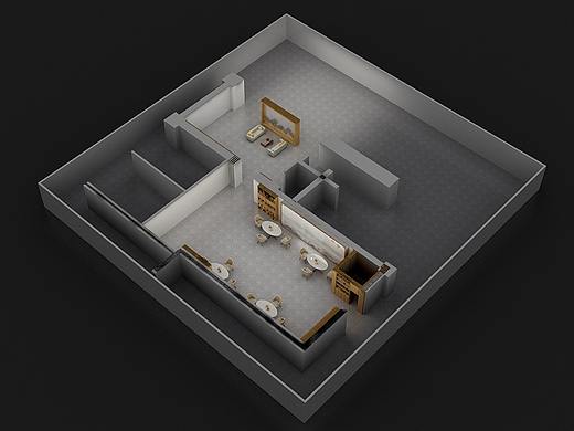 竹和书吧 效果图设计 展厅设计 3D 