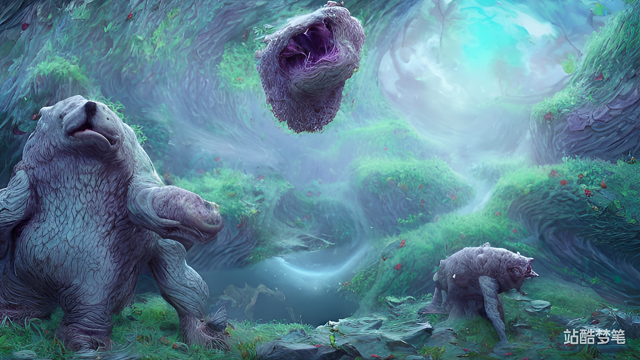 #站酷梦笔#奇幻山谷 精灵 怪兽   很多奇怪的生物