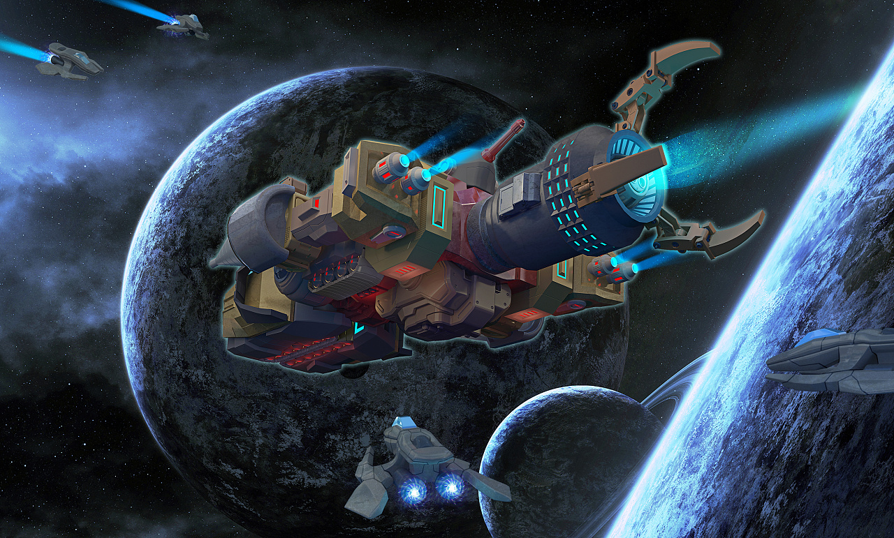 一直也比较喜欢科幻星际题材,大力金刚可变形载具为一艘飞船