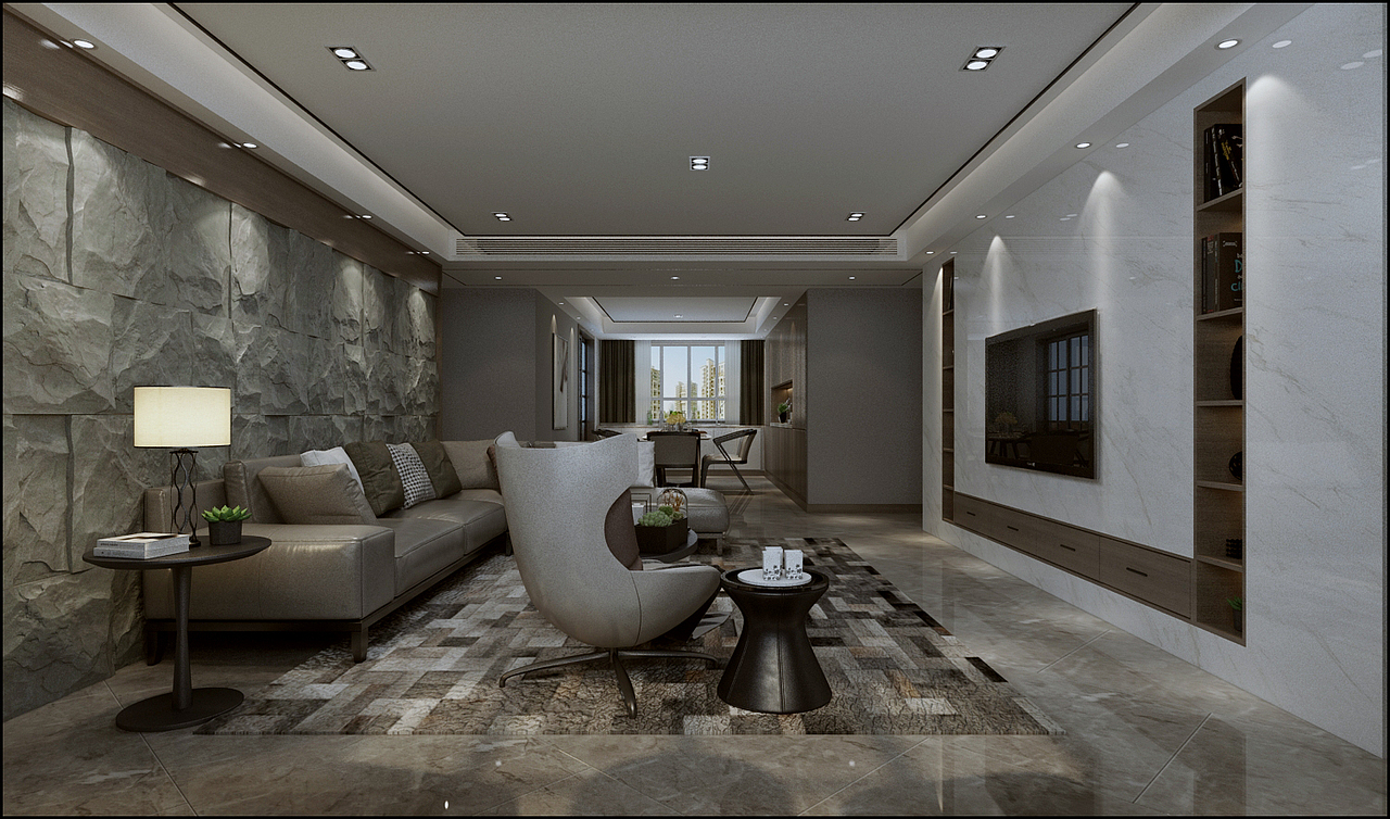 济南万泰装饰西江华府180平现代风格案例