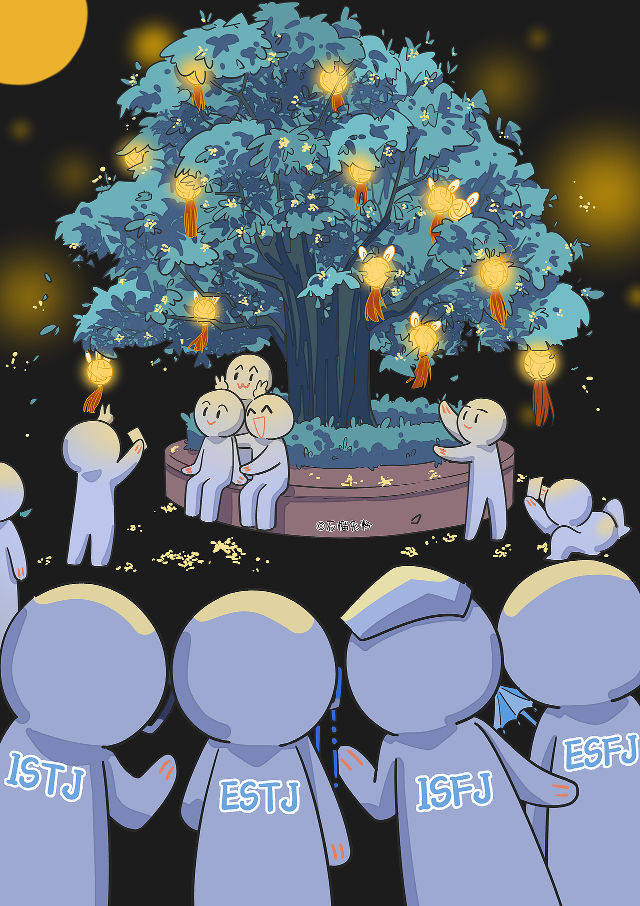 SJ蓝人组中秋特典（图ZMzc3Mjk5MjY0） - 短篇/格漫 - 站酷设计师石榴气泡MBTI原创素材 - 站酷ZCOOL