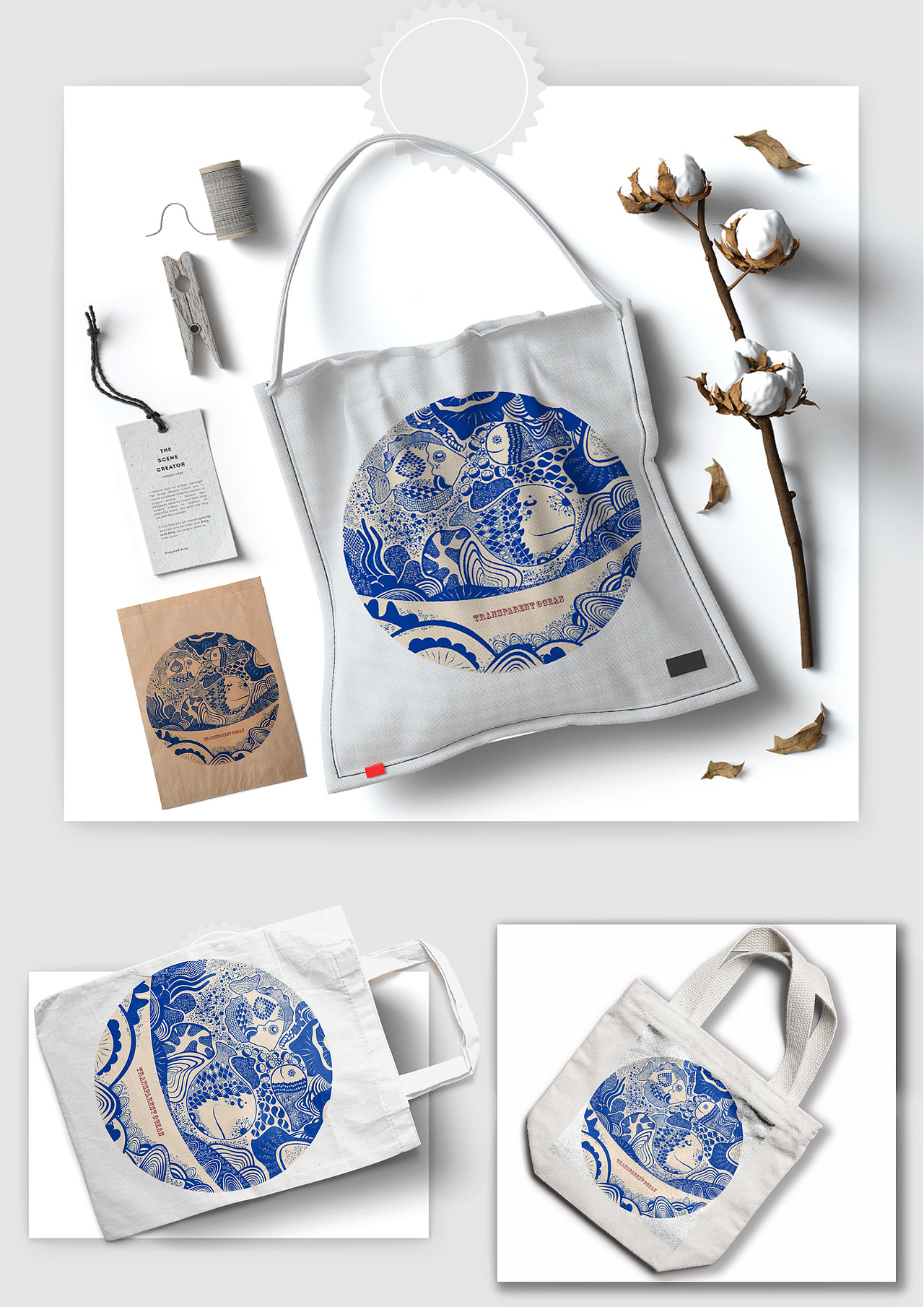 海洋元素帆布包|工业/产品|生活用品|超级小蜘蛛_原创作品-站酷zcool