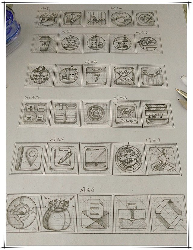 手绘icon练习2017.4.9-4.18（图ZNzY5NTI4MDA=） - 绘画 - 站酷设计师ga0Xue原创素材 - 站酷ZCOOL