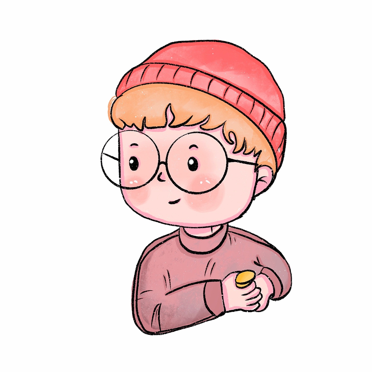 花栀子插画可爱男生头像