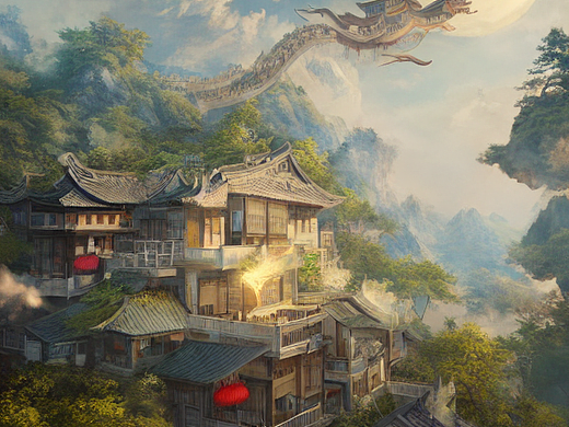 #AI创作实验室#天上的客栈
