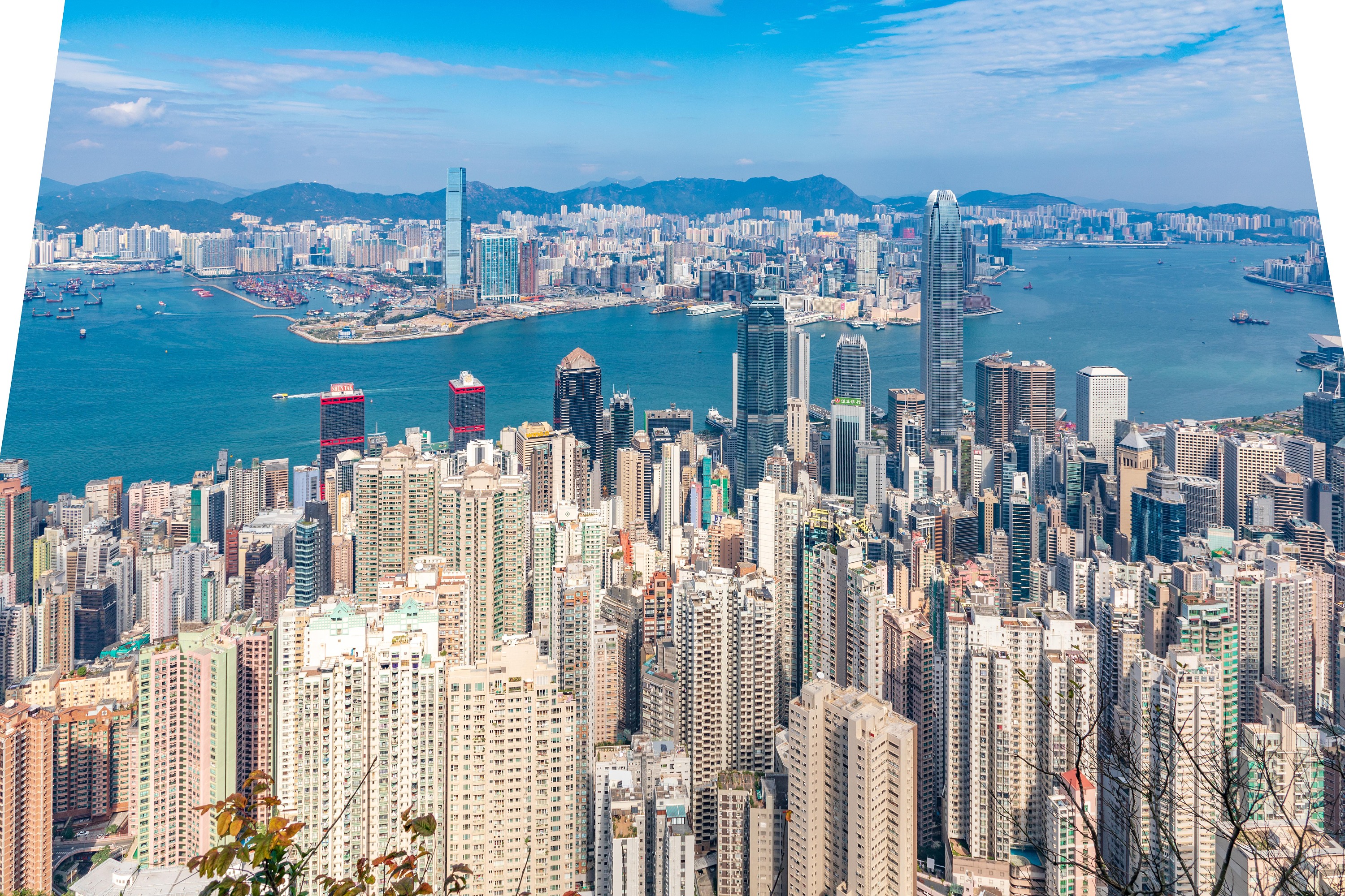 香港太平山顶港岛径1一段中环维多利亚港