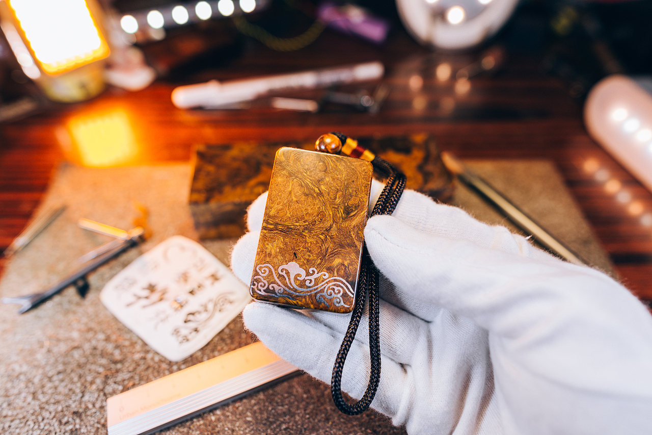 沙漠铁木嵌银，谨言慎行（图ZMjY1NjIwODAw） - 其他手工艺 - 站酷设计师易水癫原创素材 - 站酷ZCOOL