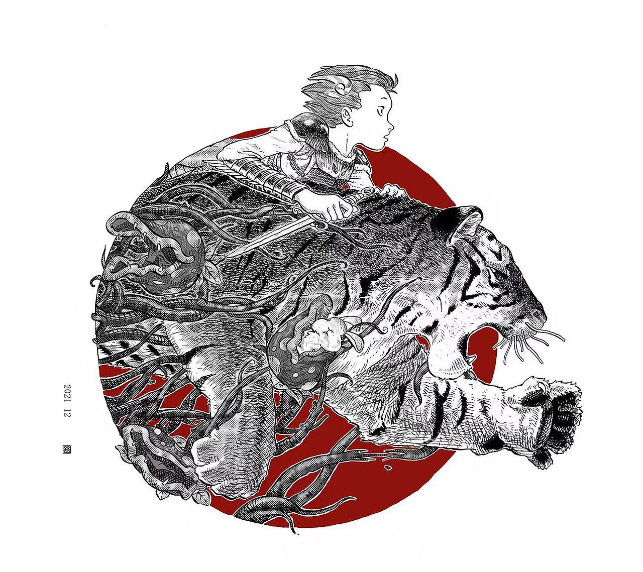 黑白插画创作练习（图ZMjgxNDU1NzEy） - 创作习作 - 站酷设计师李安朔原创素材 - 站酷ZCOOL